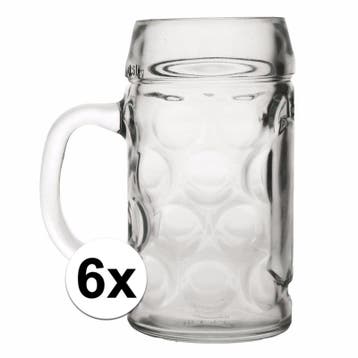 Bierpullen halve liter 6 stuks - Bierfeest/Oktoberfest, Ophalen of Verzenden, Nieuw