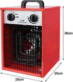 Ventilatorkachel - Elekrtische kachel - 5000W - Rood - Aufun, Verzenden, Zo goed als nieuw