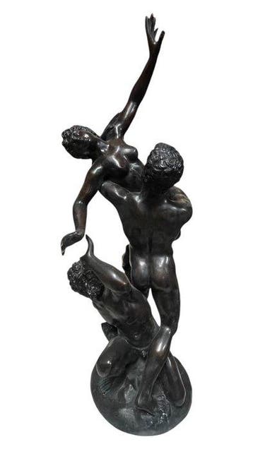 sculptuur, ratto di una sabina - 74 cm - Gepatineerd brons