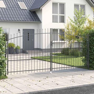 vidaXL Dubbele Poort WOERDEN 400 x 224,5 cm Staal Grijs, Verzenden, Nieuw