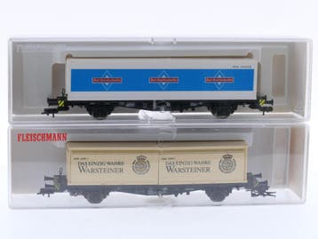 Schaal H0 Fleischmann 5240 K en 92 5232 K set van 2 conta..., Gelijkstroom, Fleischmann, Overige typen, Ophalen of Verzenden