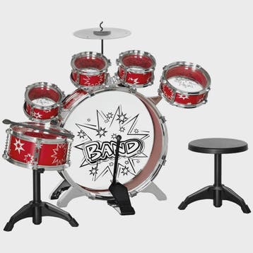 Aiyaplay Kinder Drumstel met Sterren Thema en Krukje - 65x22, Verzenden, Nieuw