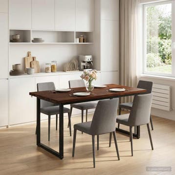 vidaXL Vierkante Eettafel 160 x 70 x 75 cm Massief, Huis en Inrichting, Verzenden, Nieuw