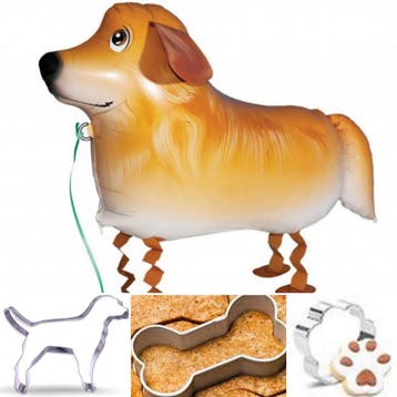 4-delige honden party set Labrador Retriever met folieballon, Verzenden, Nieuw, Taarten of Cupcakes, Bakvorm