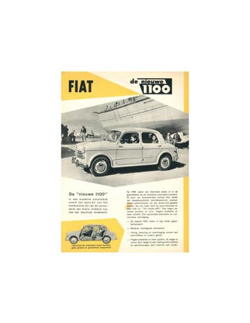 1953 FIAT 1100 LEAFLET NEDERLANDS, Nieuw, Author