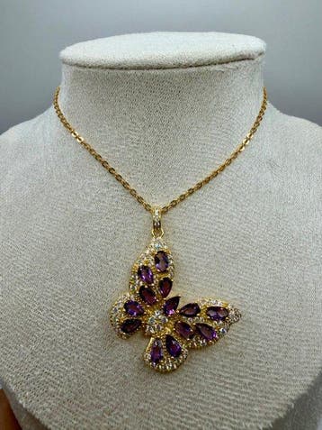 Zonder minimumprijs - Ketting met hanger Zilver - Amethist, Sieraden, Tassen en Uiterlijk, Antieke sieraden