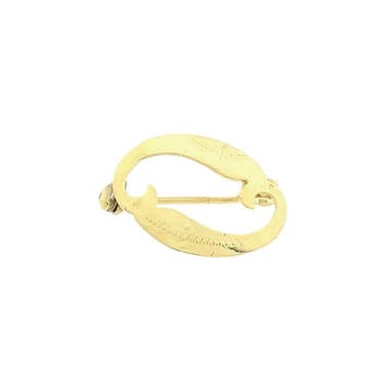 Gouden letter broche; Letter O, Ophalen of Verzenden, Gebruikt, Goud, Goud