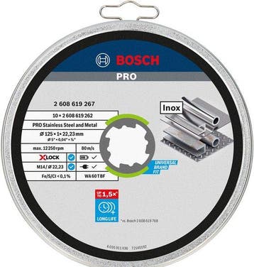 Bosch X-lock doorslijpschijf 10x 125x1mm, Verzenden, Nieuw