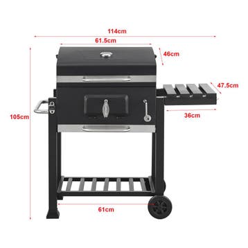 Houtskool BBQ Arnad met deksel 105x114x47,5 cm zwart casa.pr, Verzenden, Nieuw
