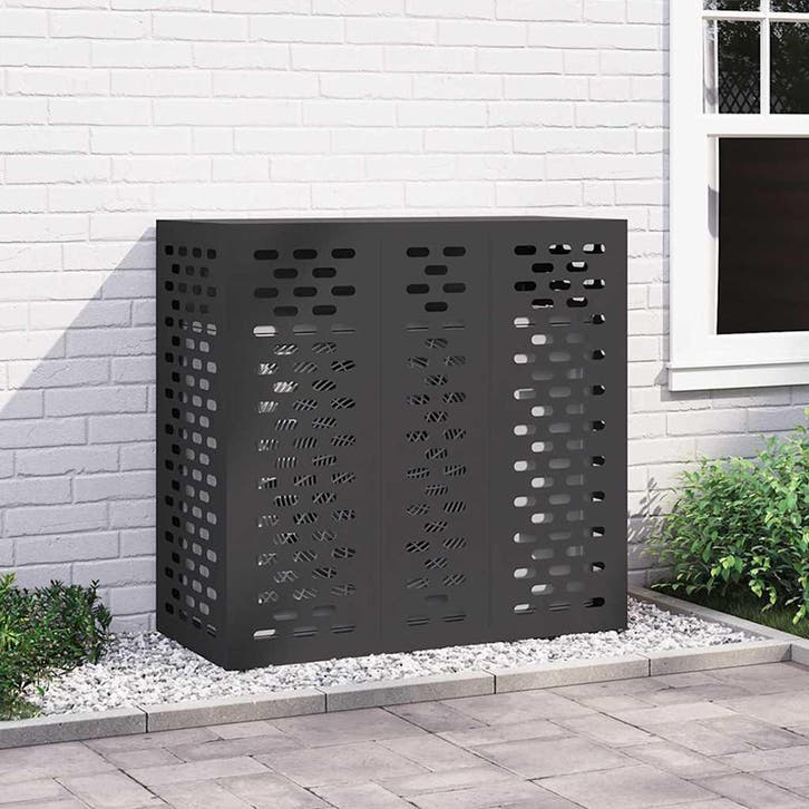 vidaXL Airconditioner hoes Zwart 110 x 50 x 105 cm Staal, Witgoed en Apparatuur, Airco's, Nieuw, Verzenden