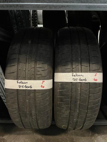 215-60-16 Falken Zomerbanden 5mm Incl Montage 215 60 16, Auto-onderdelen, Ophalen, 16 inch, Band(en), Personenwagen