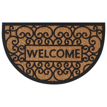 vidaXL Deurmat halfrond 45x75 cm rubber en kokosvezel, Verzenden, Nieuw