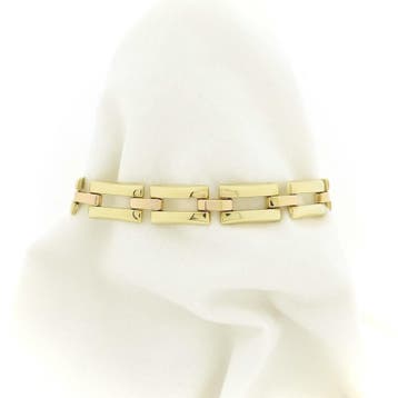 Bicolor gouden Bismarck schakel armband (Schakelarmband), Ophalen of Verzenden, Gebruikt, Goud, Goud