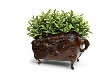 Bronze Japanese Jardinière - Incense burner - Beeld Brons -, Antiek en Kunst