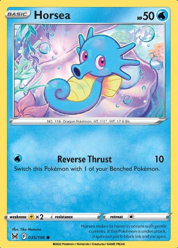 Horsea 035/196 Reverse Holo Lost Origin, Ophalen of Verzenden, Nieuw, Losse kaart, Foil