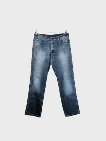 Wrangler Jeans Heren maat W34 / L28 Blauw Vintage, Blauw, Wrangler, Ophalen of Verzenden, Zo goed als nieuw