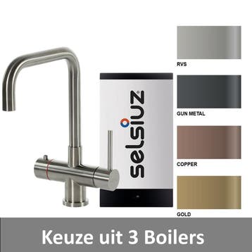 Kokendwaterkraan Selsiuz Steel Haaks Inclusief Boiler (Keuze, Ophalen of Verzenden, Nieuw, Chroom, Kraan