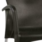 Stapelbare stoelen kunststof met armleuning grijs en zwart, Ophalen of Verzenden, Nieuw in verpakking, Meubilair