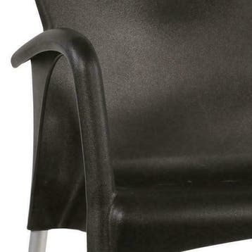Stapelbare stoelen kunststof met armleuning grijs en zwart, Ophalen of Verzenden, Nieuw in verpakking, Meubilair