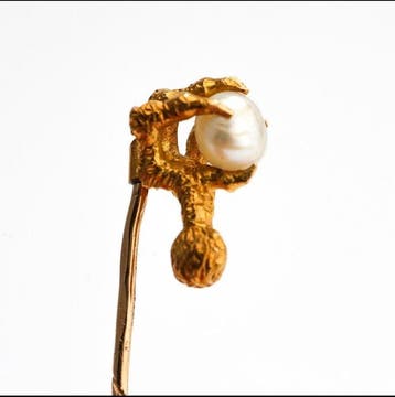 Zonder minimumprijs - Speld - 18 karaat Geel goud Parel -, Sieraden, Tassen en Uiterlijk