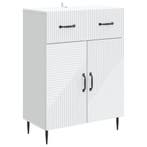 vidaXL Dressoir met lade Wit 66 x 34,5 x 89,5 cm Bewerkt, Verzenden, Nieuw, Overige houtsoorten, Minder dan 50 cm