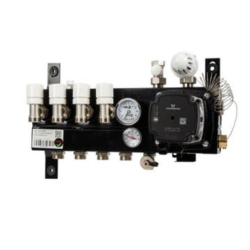VTE SLIM verdeler vloerverwarming 4-groeps Grundfos pomp, Verzenden, Nieuw
