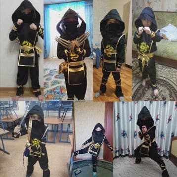 Stoer Zwart Ninja Kostuum voor Kinderen met Accessoires - Pe, Verzenden