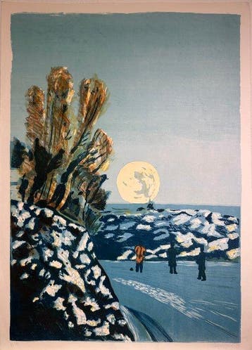 Hans Wiger (1932-2015) - Moonlit Coast