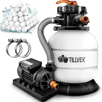 Tillvex® Zandfilter - Zandfilterpomp - 7900L/u - Wit, Verzenden, Zo goed als nieuw
