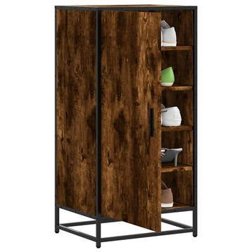 vidaXL Schoenenrek 48x38x97,5 cm bewerkt hout gerookt, Huis en Inrichting, Kasten | Schoenenrekken, Verzenden, Nieuw