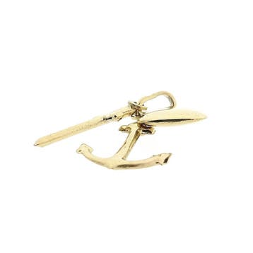 Gouden hanger; Geloof hoop en liefde (Hanger of bedel), Ophalen of Verzenden, Gebruikt, Goud, Overige merken