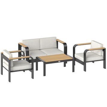 Tuinmeubelset Aluminium Zitgroep Voor 4 Personen Waterafstot, Tuin en Terras, Verzenden, Nieuw