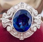 Ring Platina Saffier - Diamant, Nieuw