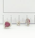 Oorbellen - 18 karaat Witgoud Robijn - Diamant, Nieuw