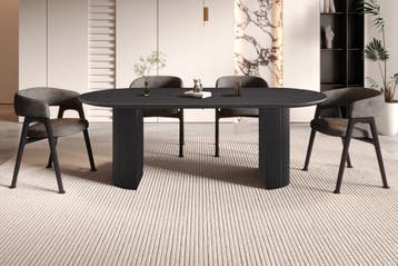 Lagos eettafel ovaal, kleur donkerbruin (nieuw, outlet), Huis en Inrichting, Nieuw, Overige houtsoorten