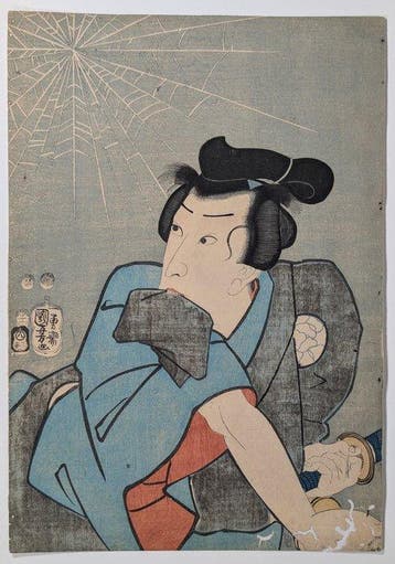 Ichikawa Danjr VIII - Yakusha-e met Spinnenweb - Japanse