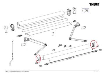 Thule Eindkap Lead Rail LH+RH 4900, Ophalen of Verzenden, Nieuw, Thule