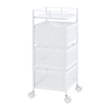 [en.casa] Keukentrolley Sunndal met 3 manden 64,5x27x27 cm w, Verzenden