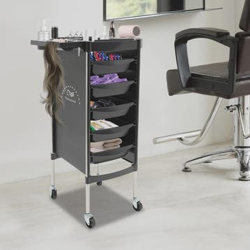 6-Laags Salon Trolley met Wielen - Ideaal voor Kappers, Scho, Diensten en Vakmensen, Kappers en Thuiskappers