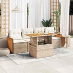 vidaXL 5-delige Loungeset met kussens poly rattan en, Verzenden, Nieuw, Rotan, Loungeset