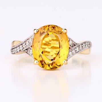 Oorbellen - 14 karaat Geel goud - 3.79ct. tw. Heliodoor -, Nieuw