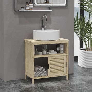 Bamboe Onderbouw Kast Badkamer - 60x30x60 cm - Natuurlijk Ho, Verzenden, Nieuw