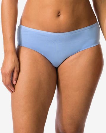 HEMA Dameshipster katoen met kant blauw 3+1 gratis, Kleding | Dames, Verzenden, Blauw