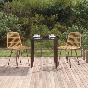 vidaXL 3-delige Tuinset poly rattan, Verzenden, Nieuw, 2 zitplaatsen, Tuinset