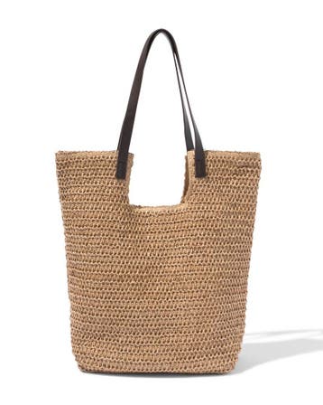 HEMA Shopper 46x30x16cm stro beige, Verzenden, Nieuw