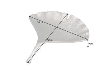 Decoratieve kom GINKGO 42cm zilver handgemaakt metaal -, Ophalen of Verzenden, Nieuw