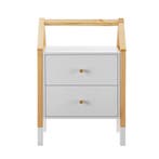 Houten Nachtkastje / Kindernachtkastje Enny - Wit / Houtkleu, Verzenden, Nieuw