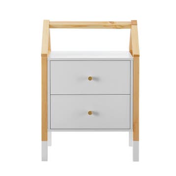 Houten Nachtkastje / Kindernachtkastje Enny - Wit / Houtkleu, Huis en Inrichting, Slaapkamer | Nachtkastjes, Verzenden, Nieuw