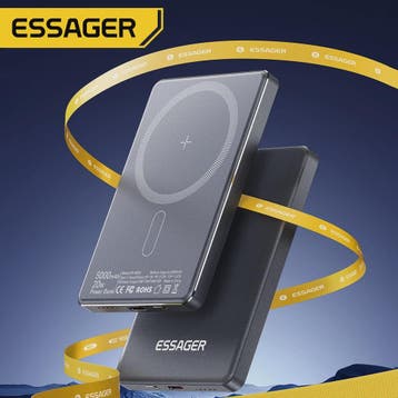 Essager Magnetische Powerbank 5000mAh 20W Draadloos Dun & Sn, Verzenden, Nieuw