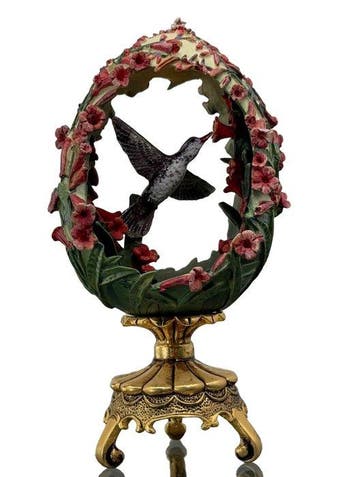 Fabergé ei - Keizerlijk kolibrie-ei met 24-karaats, Antiek en Kunst